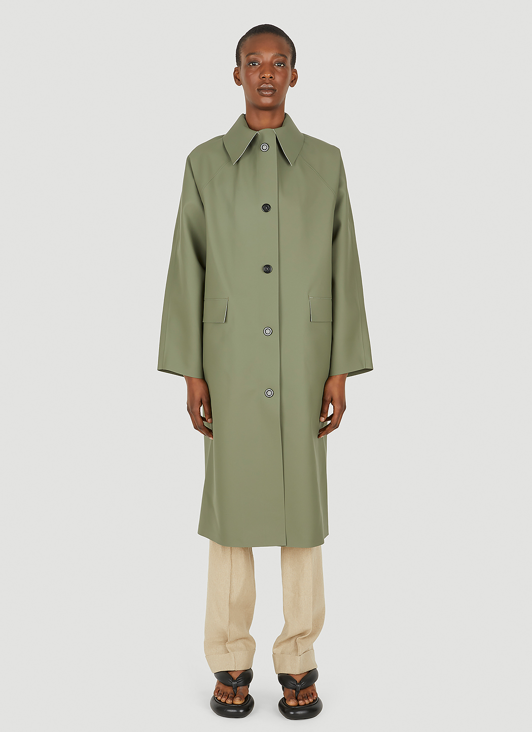 【MARNI】COTTON TRENCH Short black cotton trench with Marni Symbol | Marni