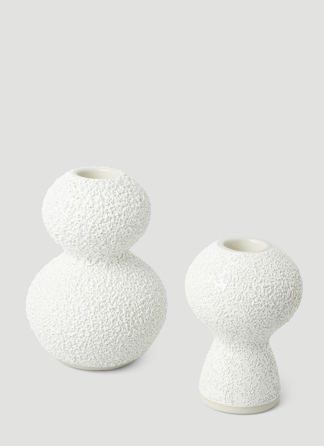 Marloe Marloe Set of Two Lava & Bone Candlestick Holders