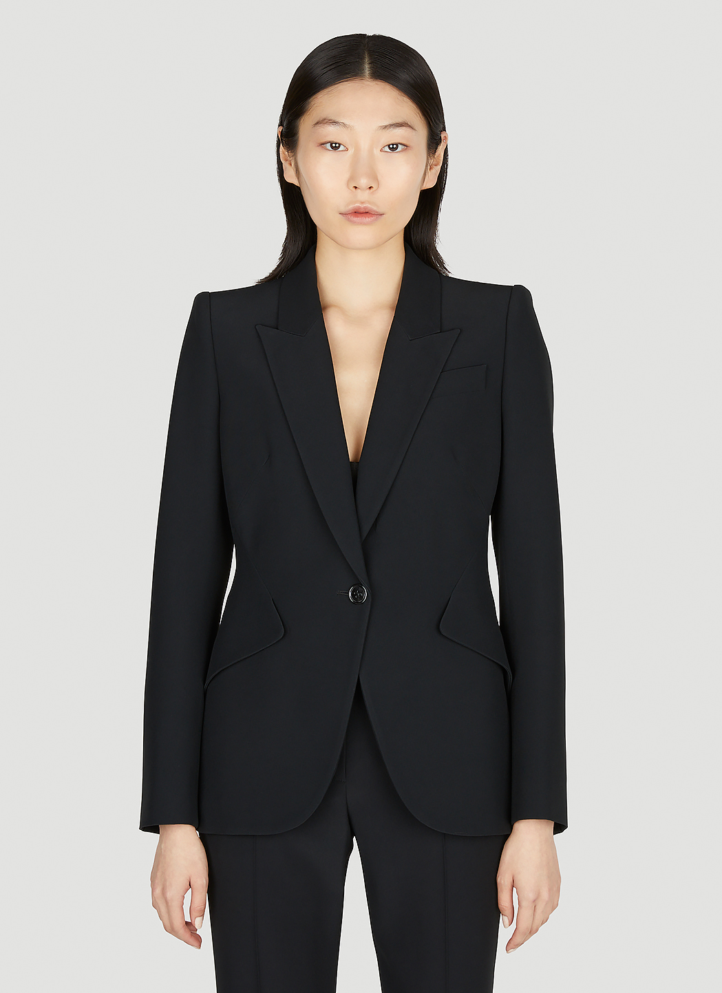 【送料&関税込】Alexander McQueen Single Breasted Long Sleev Alexander McQueen single-breasted Suit Jacket | Blue | FARFETCH