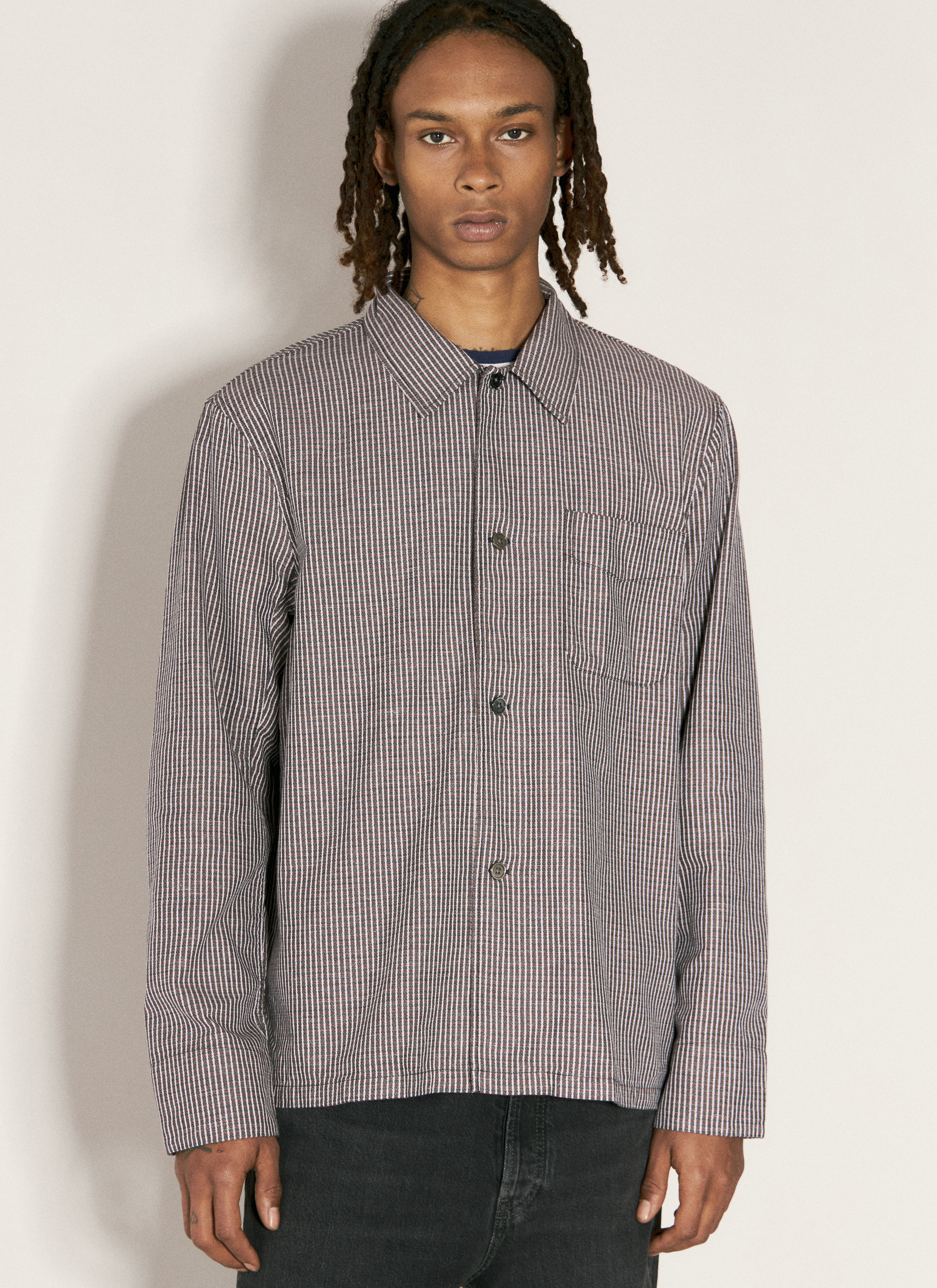 Our Legacy Men's' Box Linen Shirt in Grey | LN-CC®