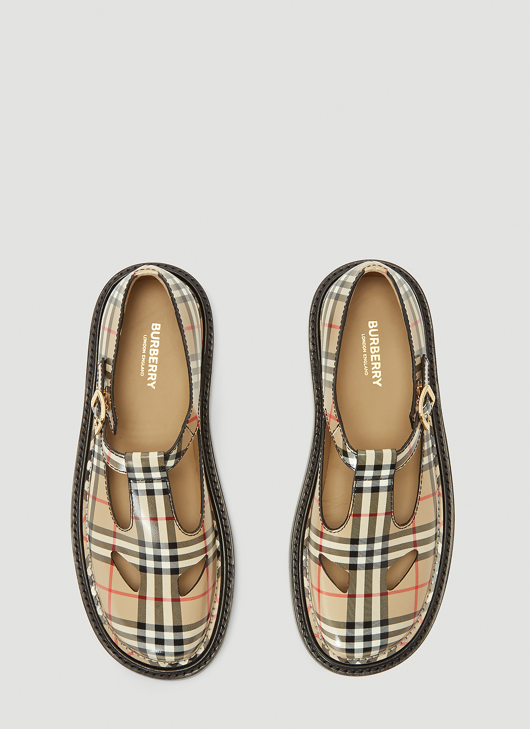 Burberry VintageCheck TBar Shoes in Beige LNCC