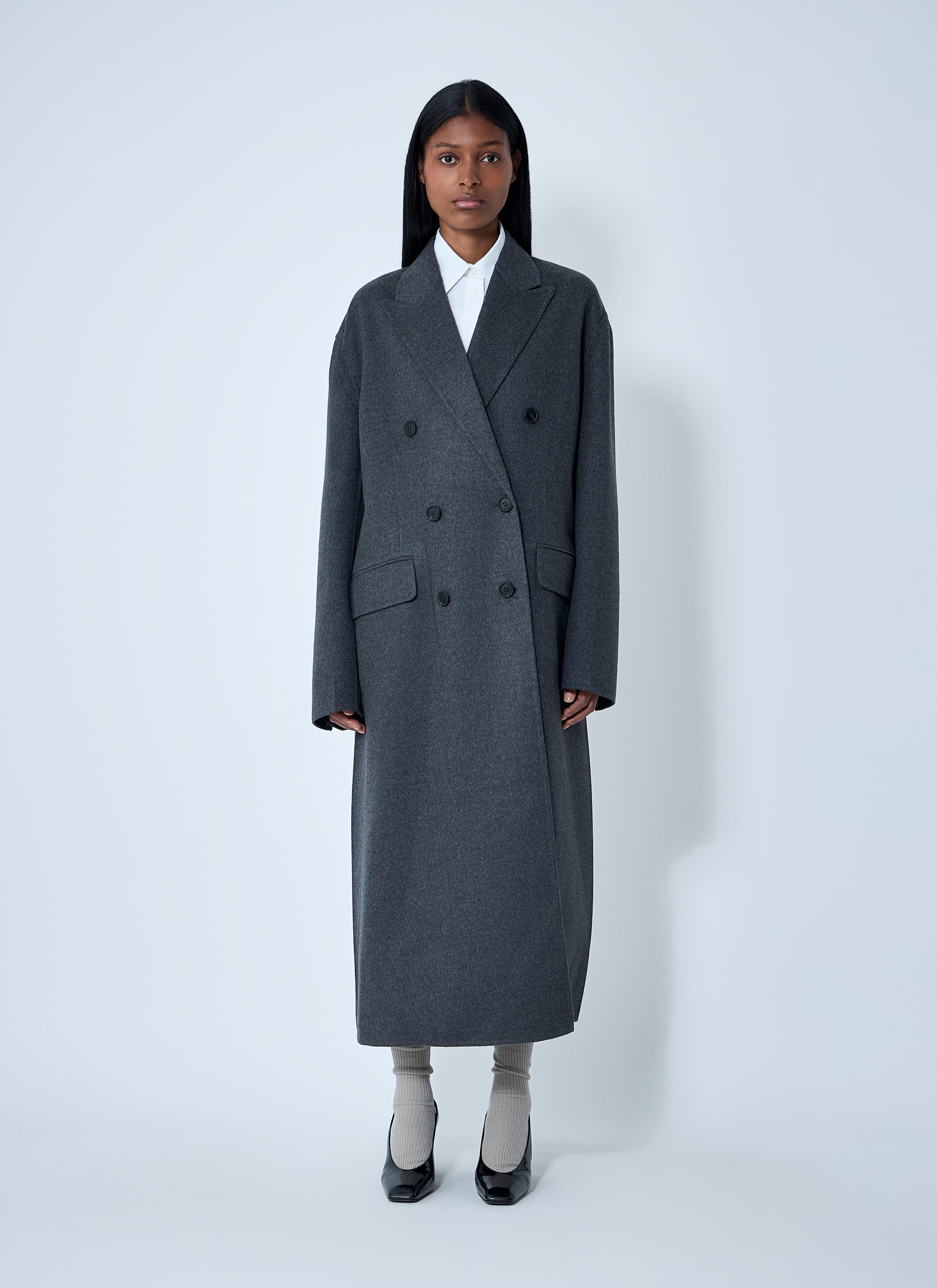 Prada Long Wool-Blend Coat in Grey für Damen | LN-CC®