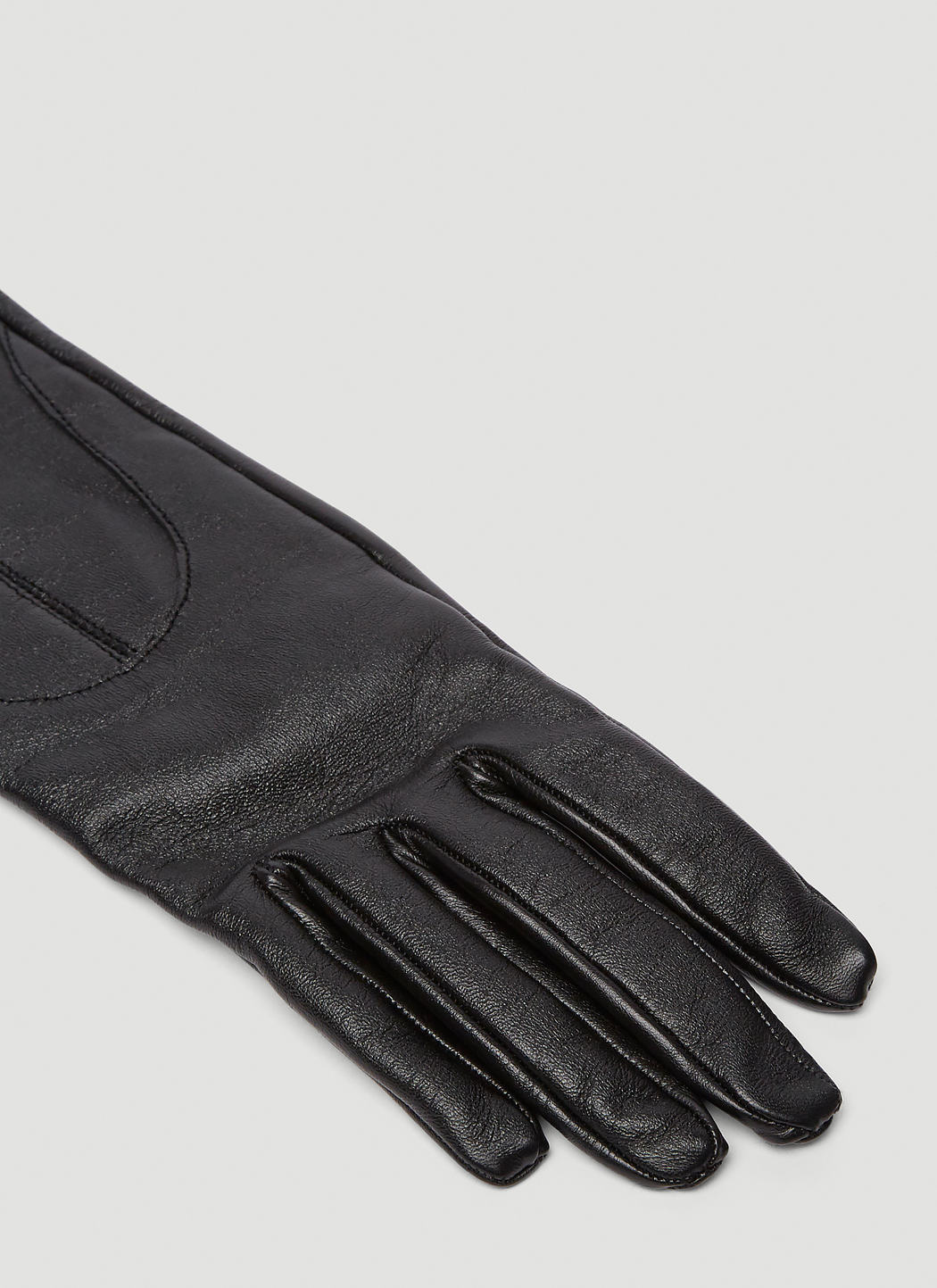 Marni Long Leather Gloves in Black | LN-CC